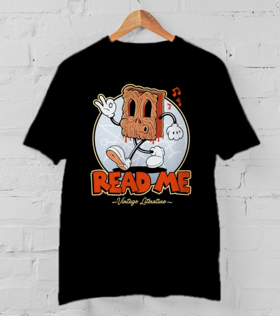 Read Me Vintage Literature Cartoon Music Peace T-Shirt