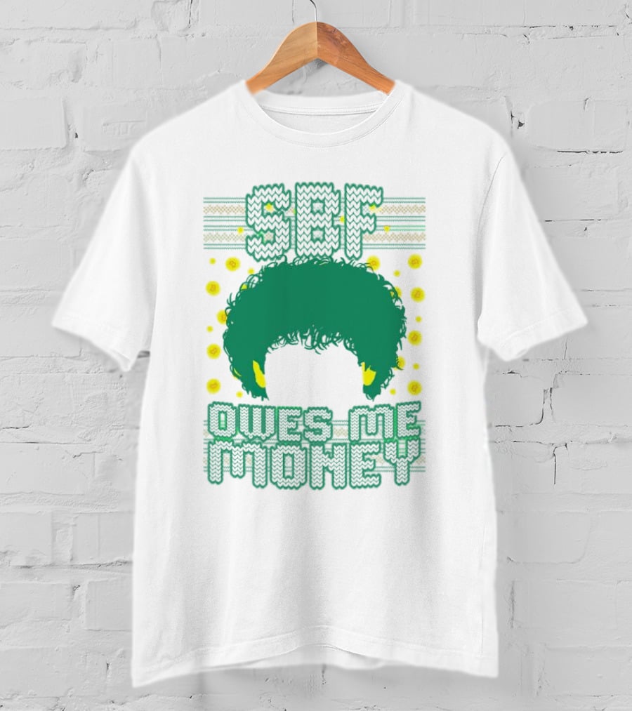 SBF Owes Me Money Christmas Sweater Style Green Hair Pixels T-Shirt