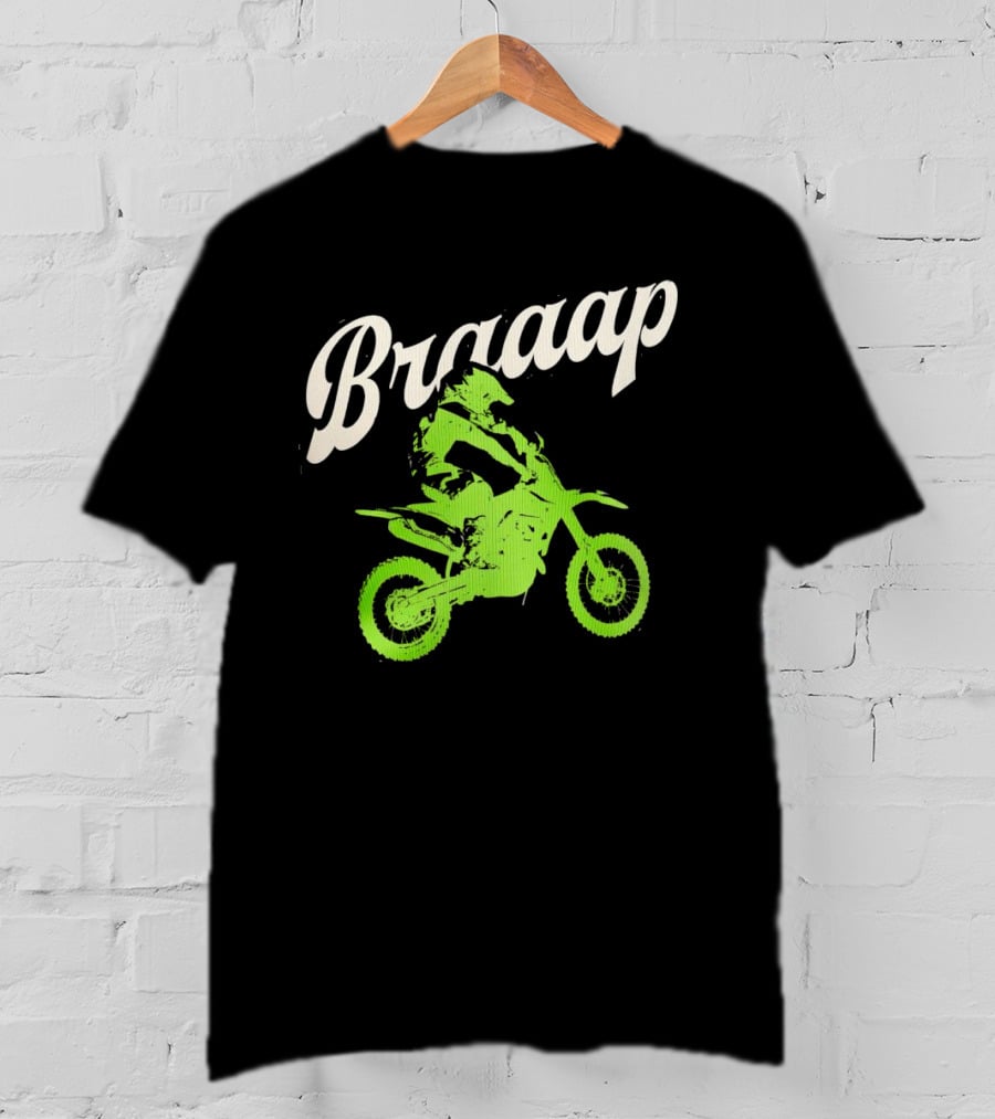 Braaap Moto Dirt Bike Racer In Action T-Shirt