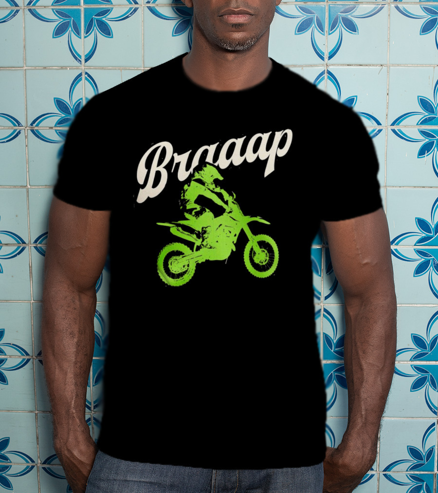 Braaap Moto Dirt Bike Racer In Action T-Shirt
