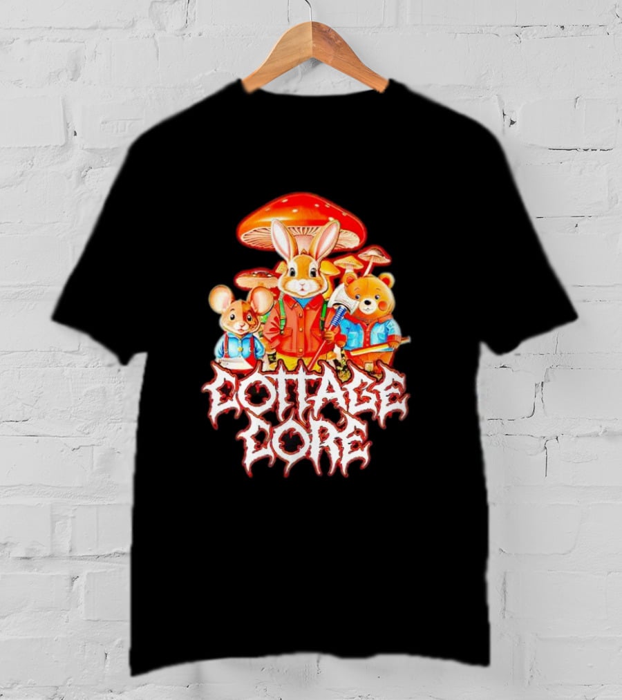 Cottage Core Bunny Mushroom Trio T-Shirt