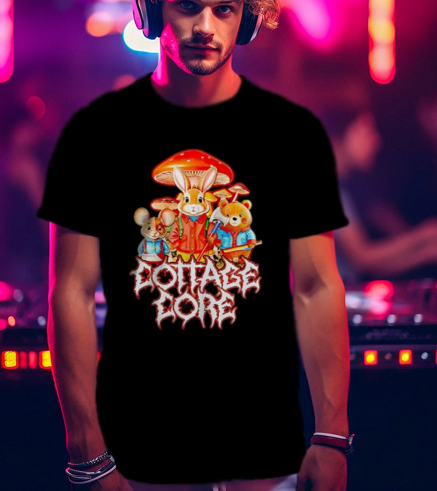 Cottage Core Bunny Mushroom Trio T-Shirt
