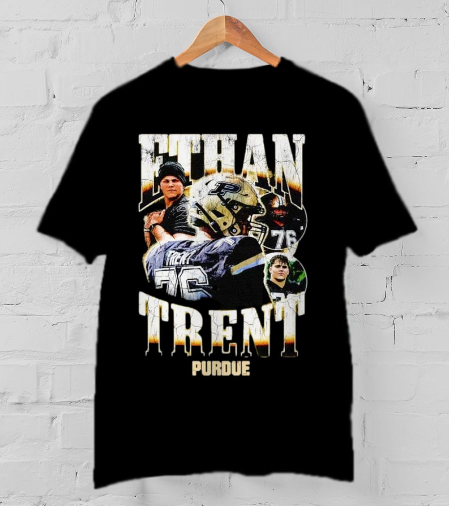 Ethan Trent Purdue Picture Collage 76 Football T-Shirt