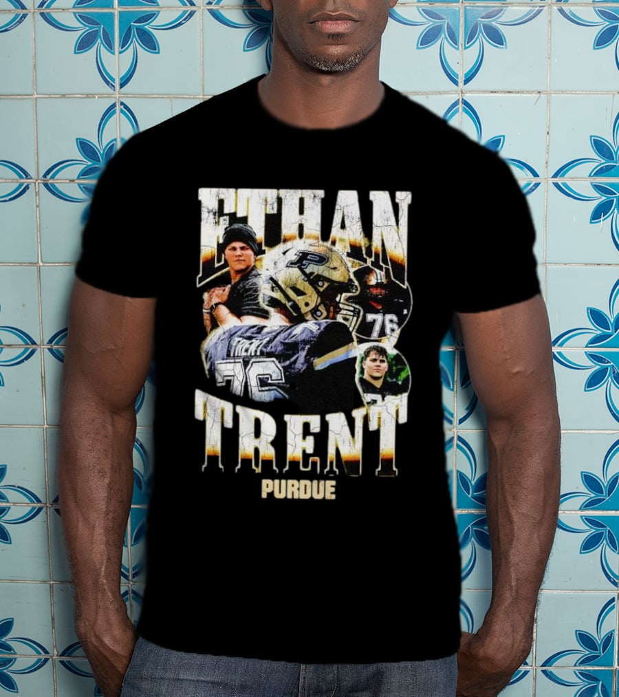 Ethan Trent Purdue Picture Collage 76 Football T-Shirt