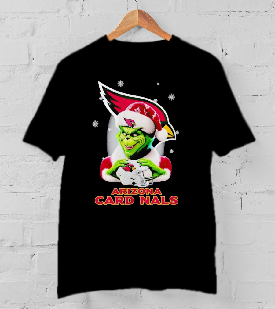 Grinch Arizona Cardinals Christmas Football Fan Festivities T-Shirt