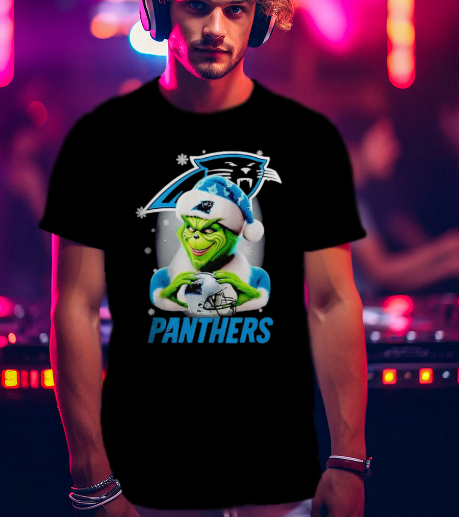 Grinch Carolina Panthers Christmas Fan T-Shirt