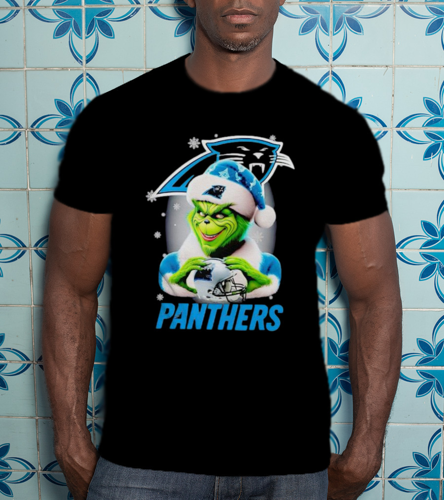 Grinch Carolina Panthers Christmas Fan T-Shirt