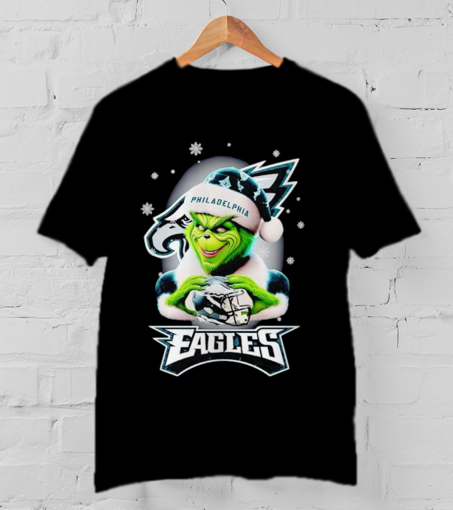 Philadelphia Eagles Grinch Christmas Snowflakes T-Shirt