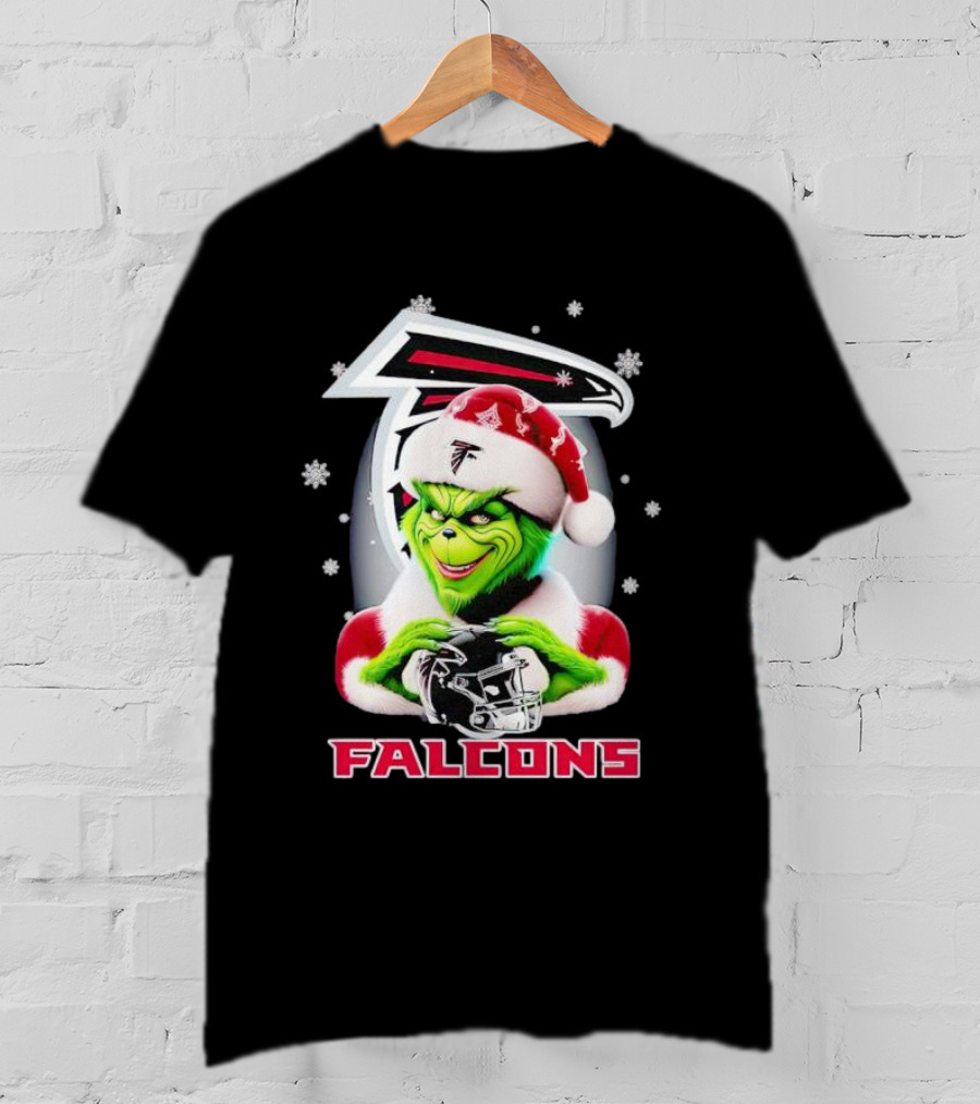 Grinch Christmas Atlanta Falcons Football Fan Holiday T-Shirt