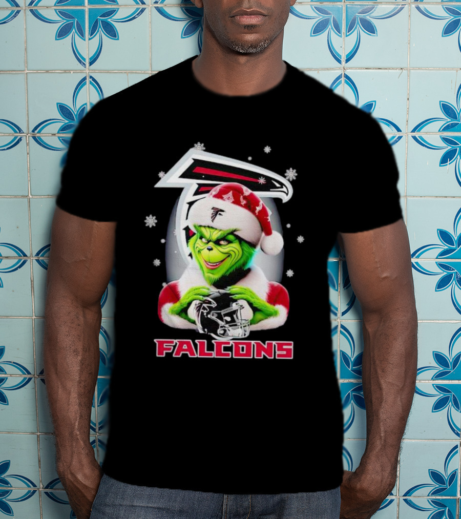 Grinch Christmas Atlanta Falcons Football Fan Holiday T-Shirt