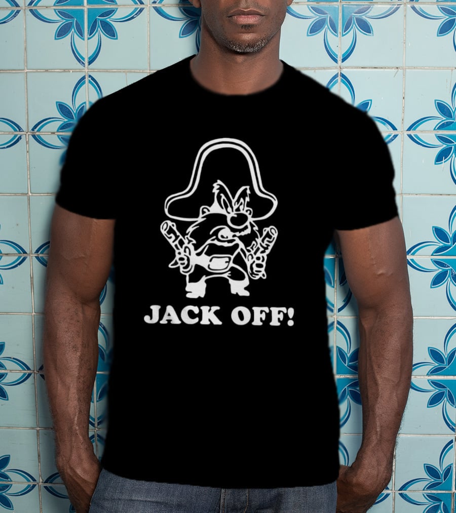 Jack Off Rootin' Tootin' Cowboy Character With Hat And Guns T-Shirt