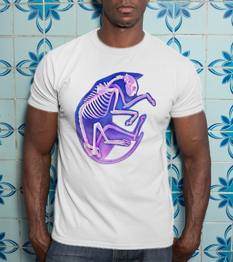 Skeleton Galaxy Cat Cosmic Vibe T-Shirt