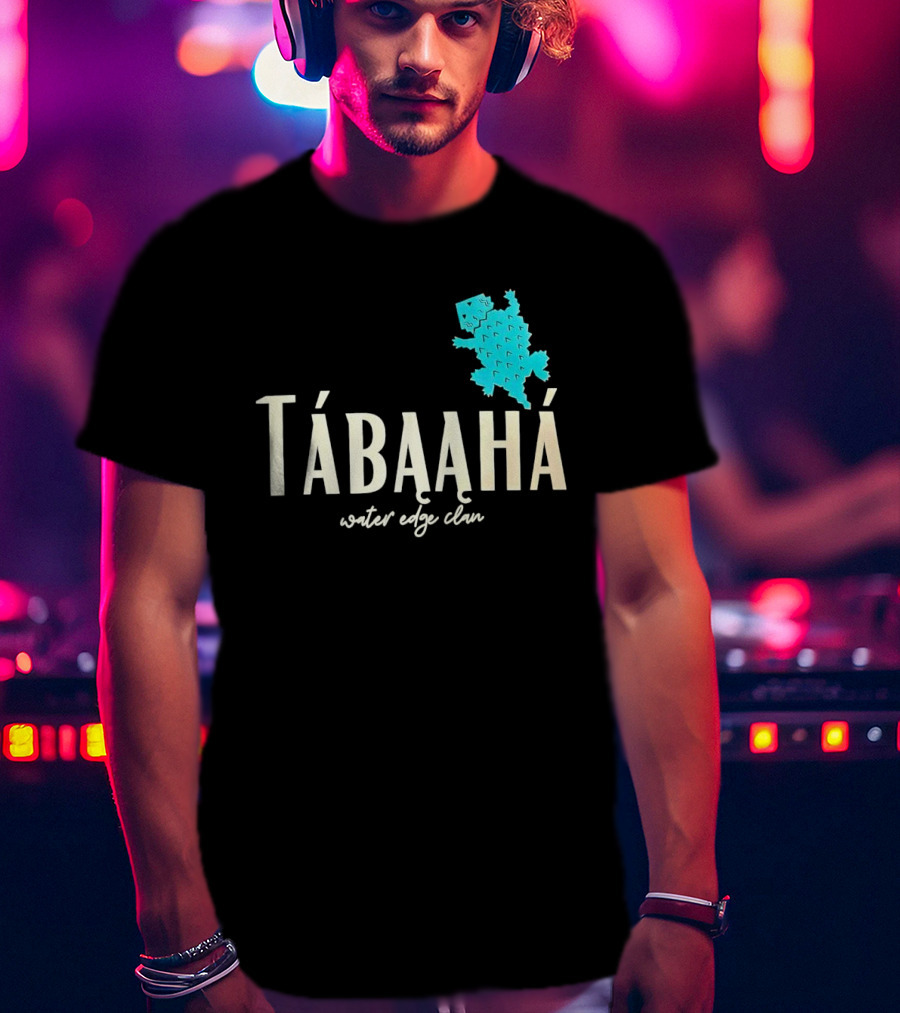 Tábąąhá Water Edge Clan Turquoise Turtle T-Shirt
