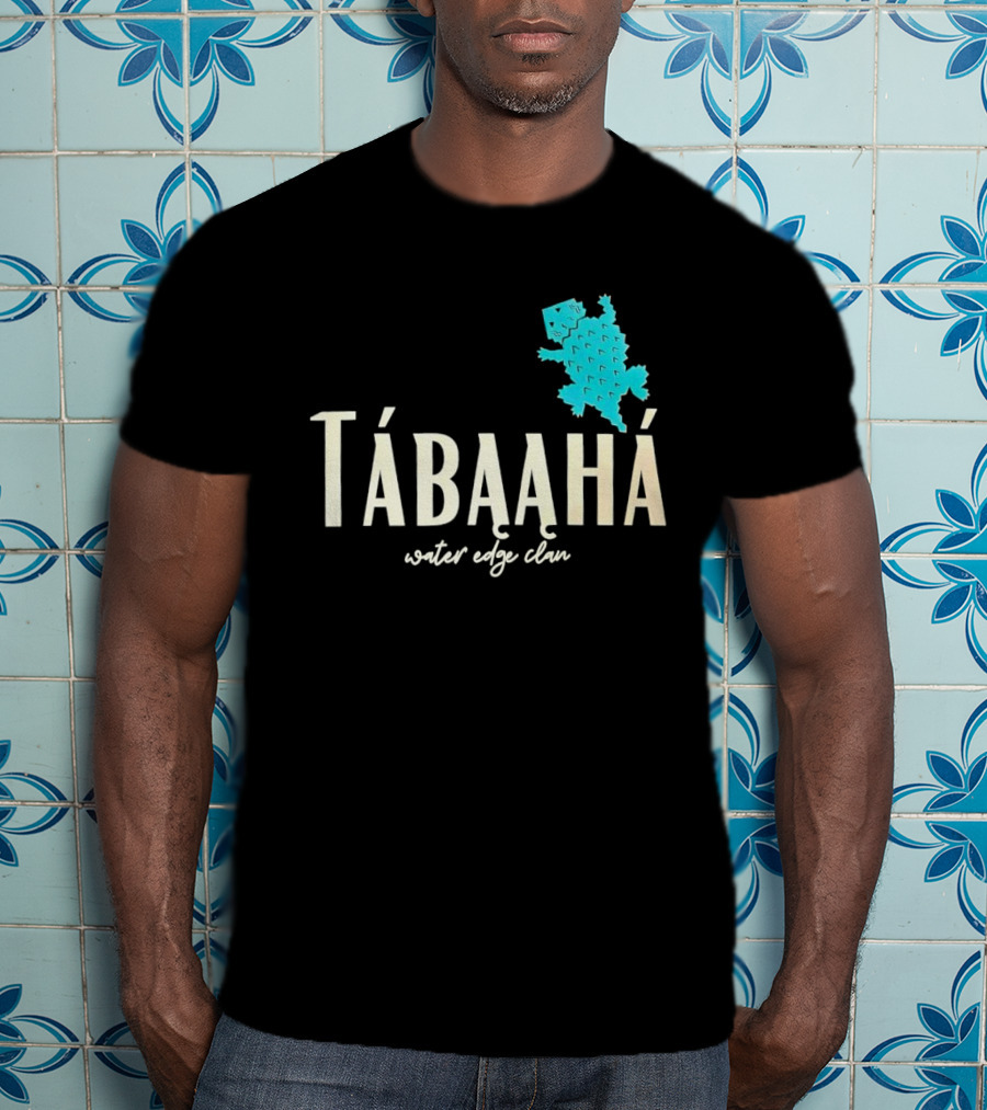 Tábąąhá Water Edge Clan Turquoise Turtle T-Shirt