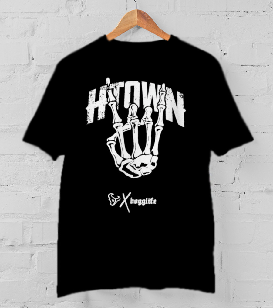 HTOWN Skeleton Hand X HoggLife Texans Collaboration T-Shirt