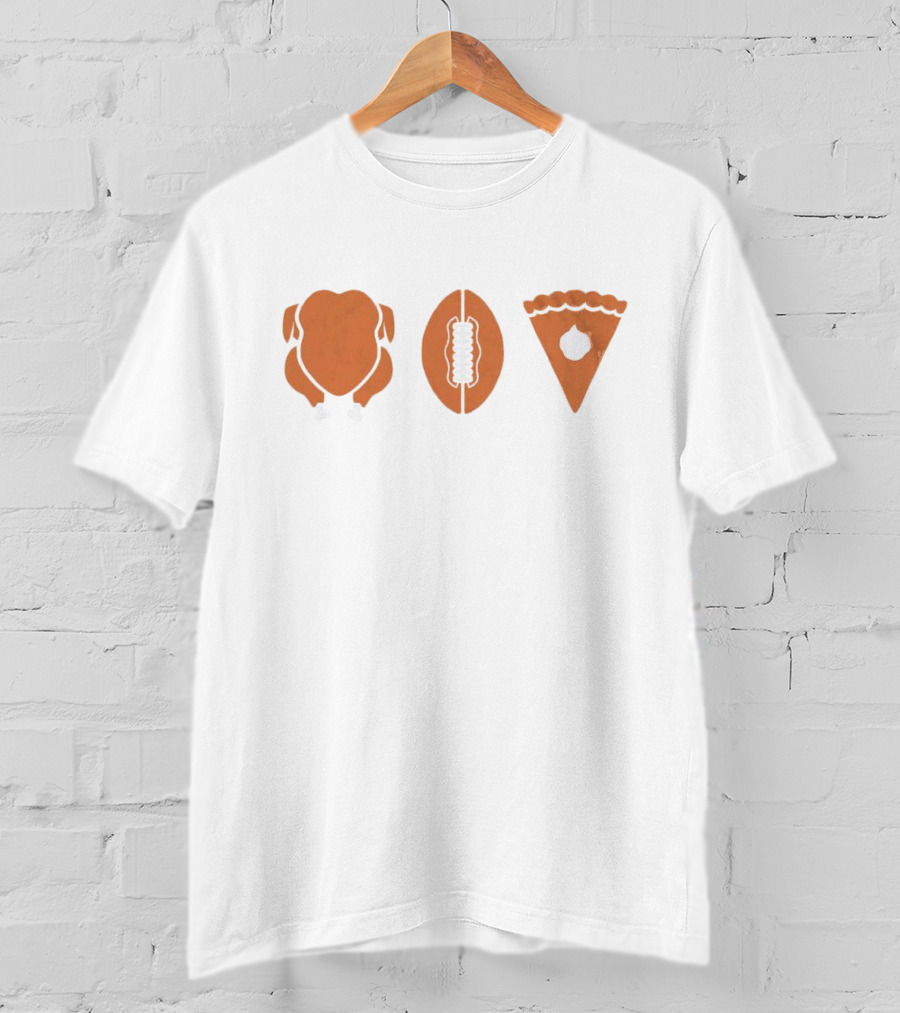 Thanksgiving Turkey Football Pumpkin Pie T-Shirt