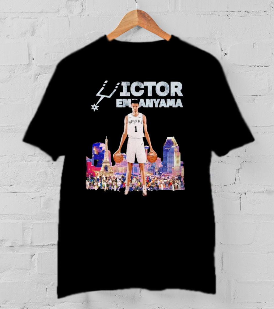 Victor Wembanyama Spurs Skyline City Basketball T-Shirt