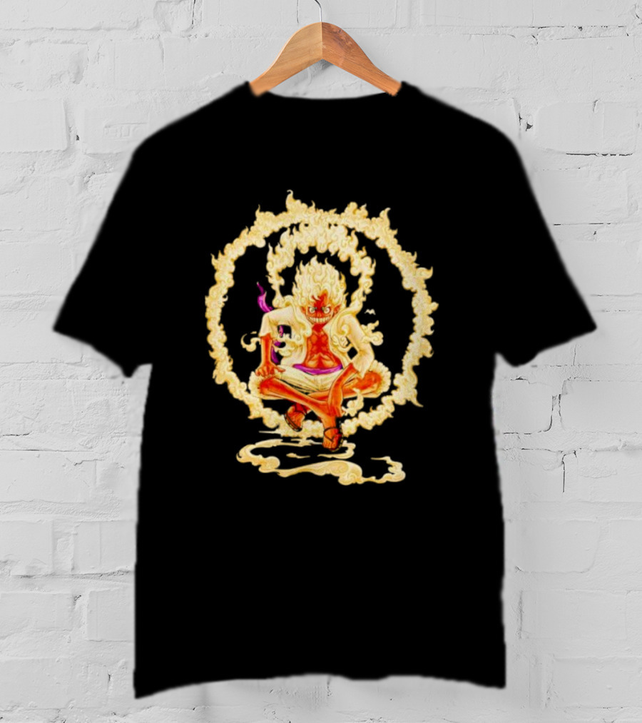 Gear 5 Luffy Surrounded By Fiery Ring Of Flames T-Shirt