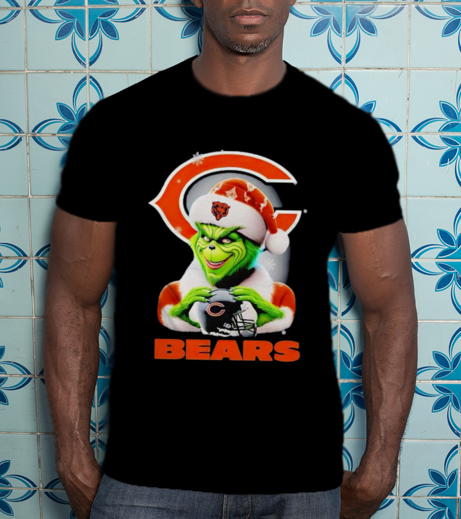 Grinch Chicago Bears Christmas Football Fan T-Shirt
