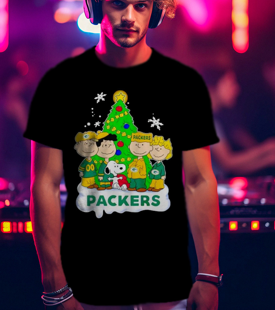Packers Peanuts Characters Christmas Tree T-Shirt