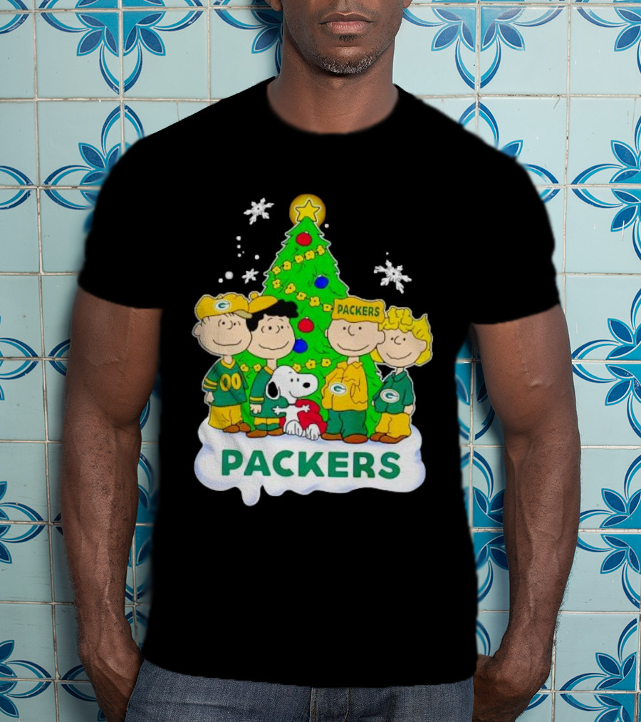 Packers Peanuts Characters Christmas Tree T-Shirt