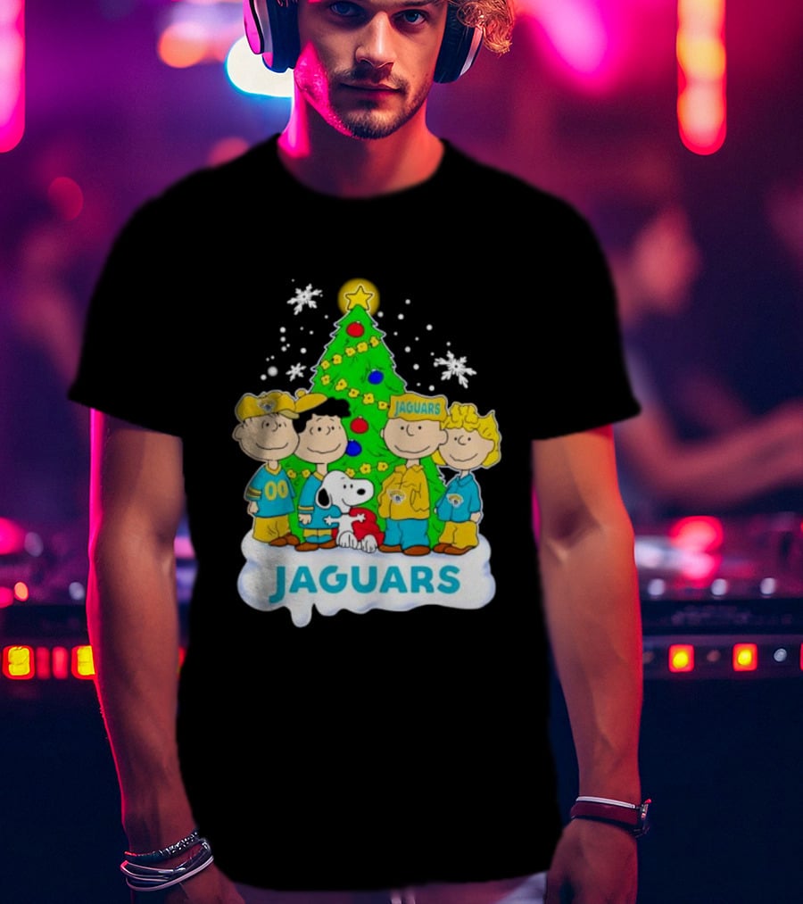 Peanuts Characters Jacksonville Jaguars Christmas Tree Jaguars T-Shirt
