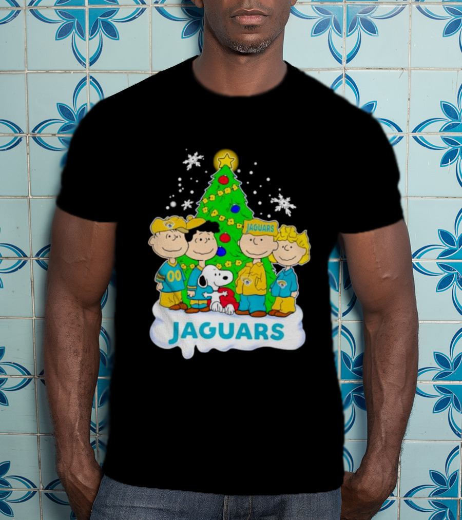 Peanuts Characters Jacksonville Jaguars Christmas Tree Jaguars T-Shirt