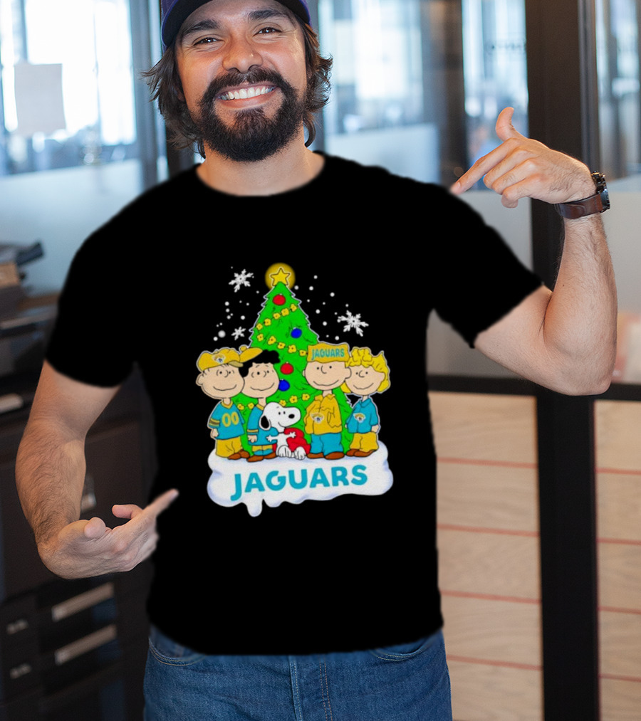 Peanuts Characters Jacksonville Jaguars Christmas Tree Jaguars T-Shirt