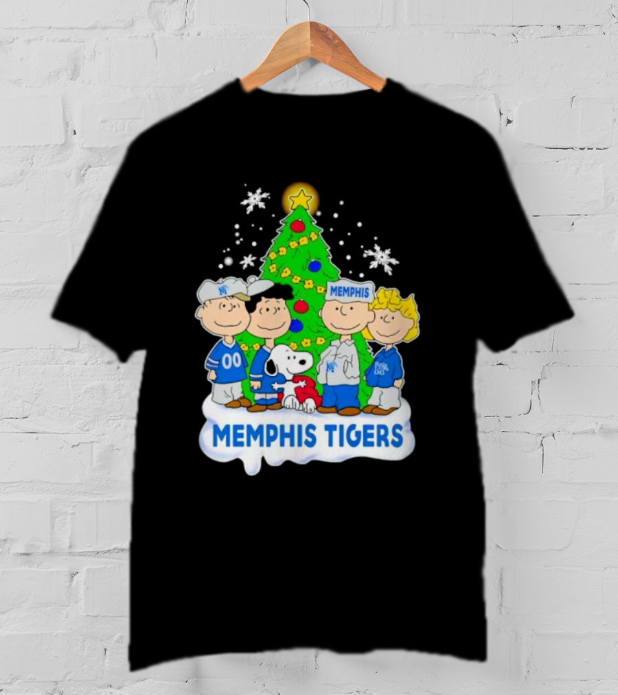 Peanuts Characters Memphis Tigers Christmas Tree T-Shirt