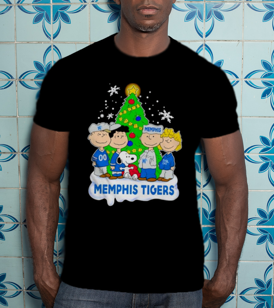 Peanuts Characters Memphis Tigers Christmas Tree T-Shirt