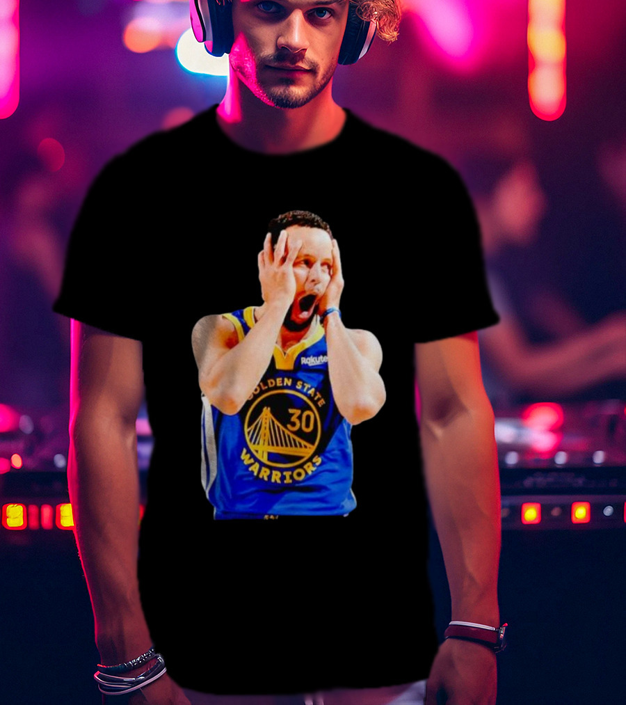 Golden State Warriors Stephen Curry 30 Reaction T-Shirt