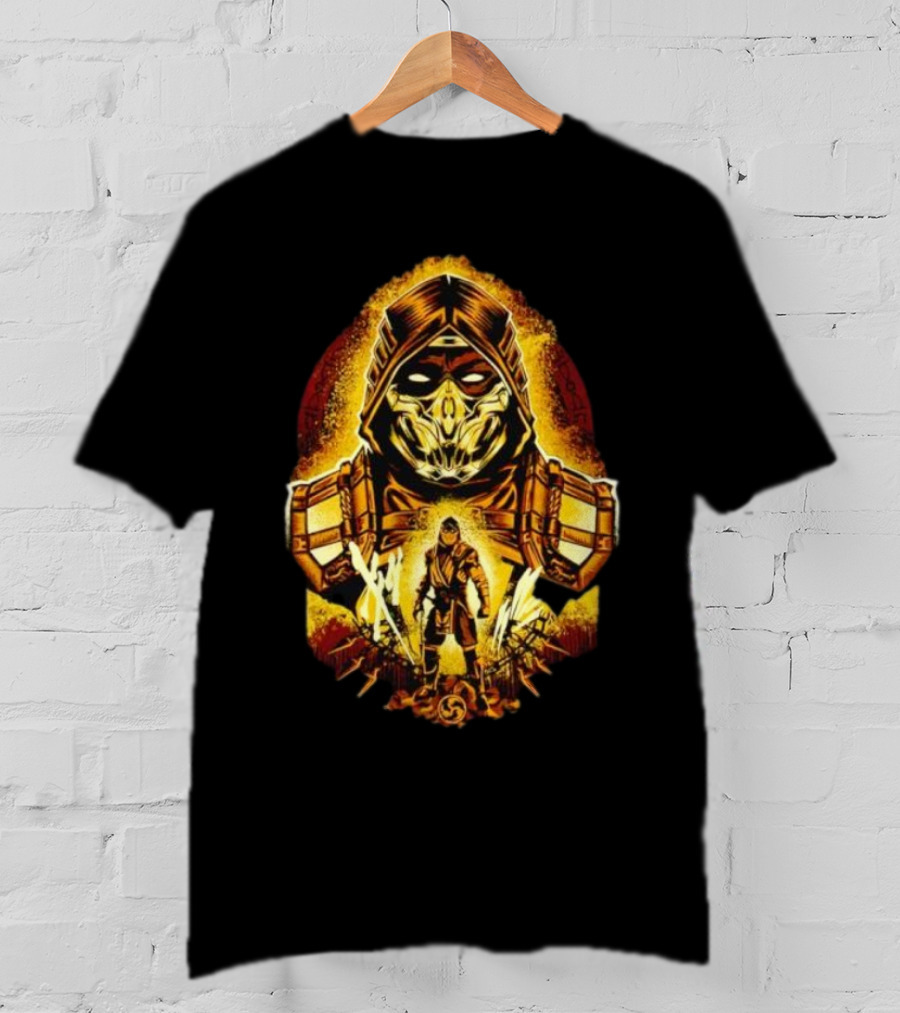 Mortal Kombat Scorpion Battle Stance Fiery Warrior T-Shirt