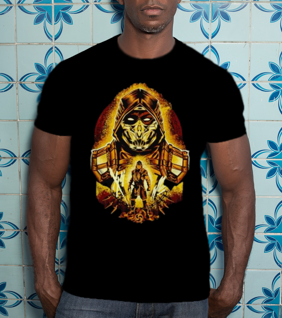 Mortal Kombat Scorpion Battle Stance Fiery Warrior T-Shirt