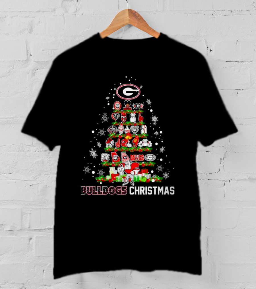 Georgia Bulldogs Dawgs Christmas Tree T-Shirt
