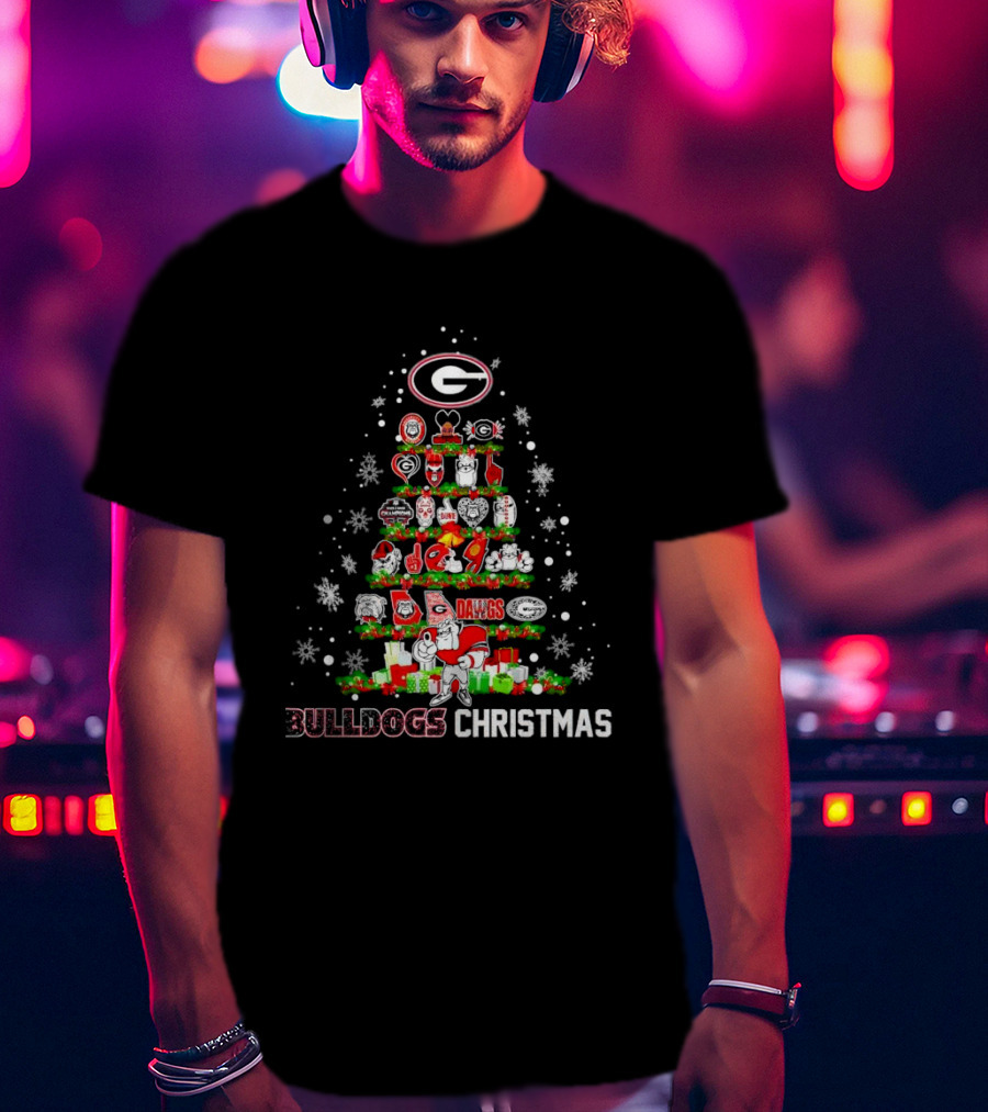 Georgia Bulldogs Dawgs Christmas Tree T-Shirt