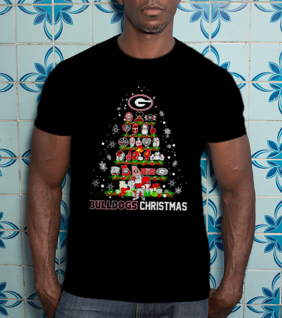 Georgia Bulldogs Dawgs Christmas Tree T-Shirt