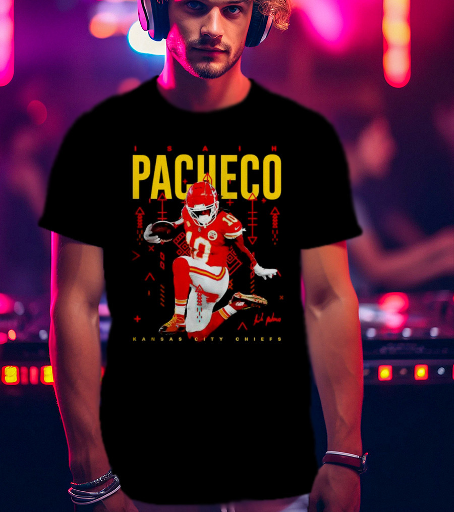 Isiah Pacheco Kansas City Chiefs Football Player Action T-Shirt