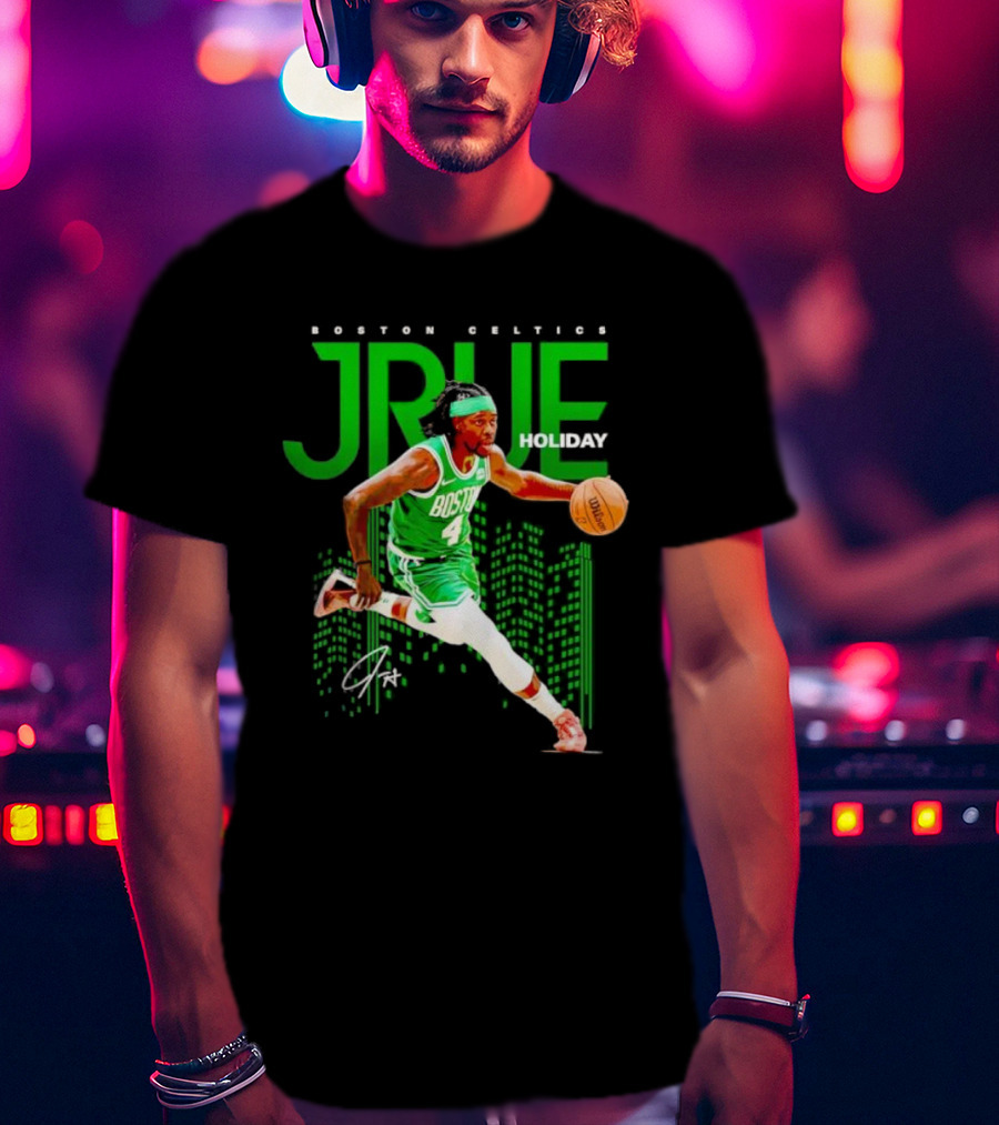 Boston Celtics Jrue Holiday Dribbling Action T-Shirt