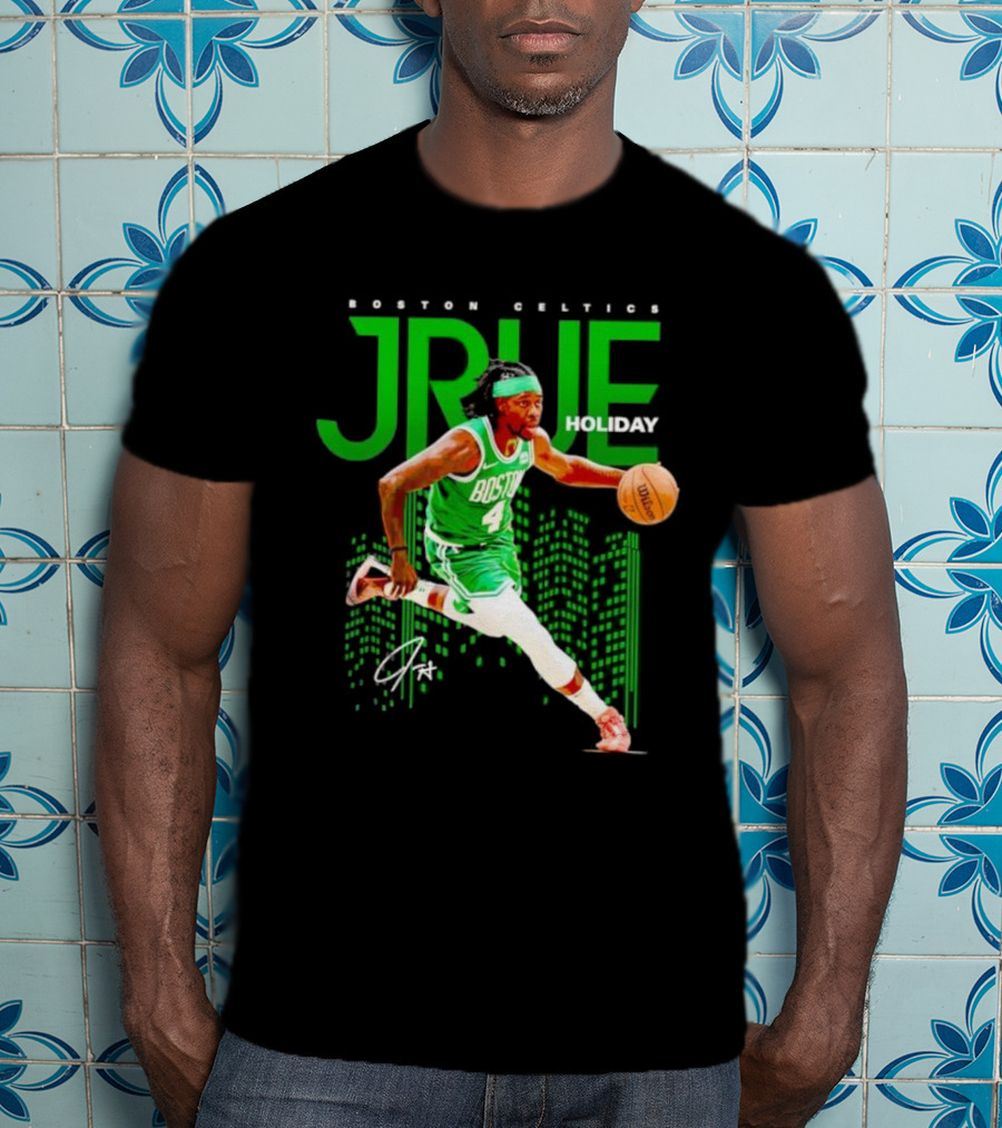 Boston Celtics Jrue Holiday Dribbling Action T-Shirt