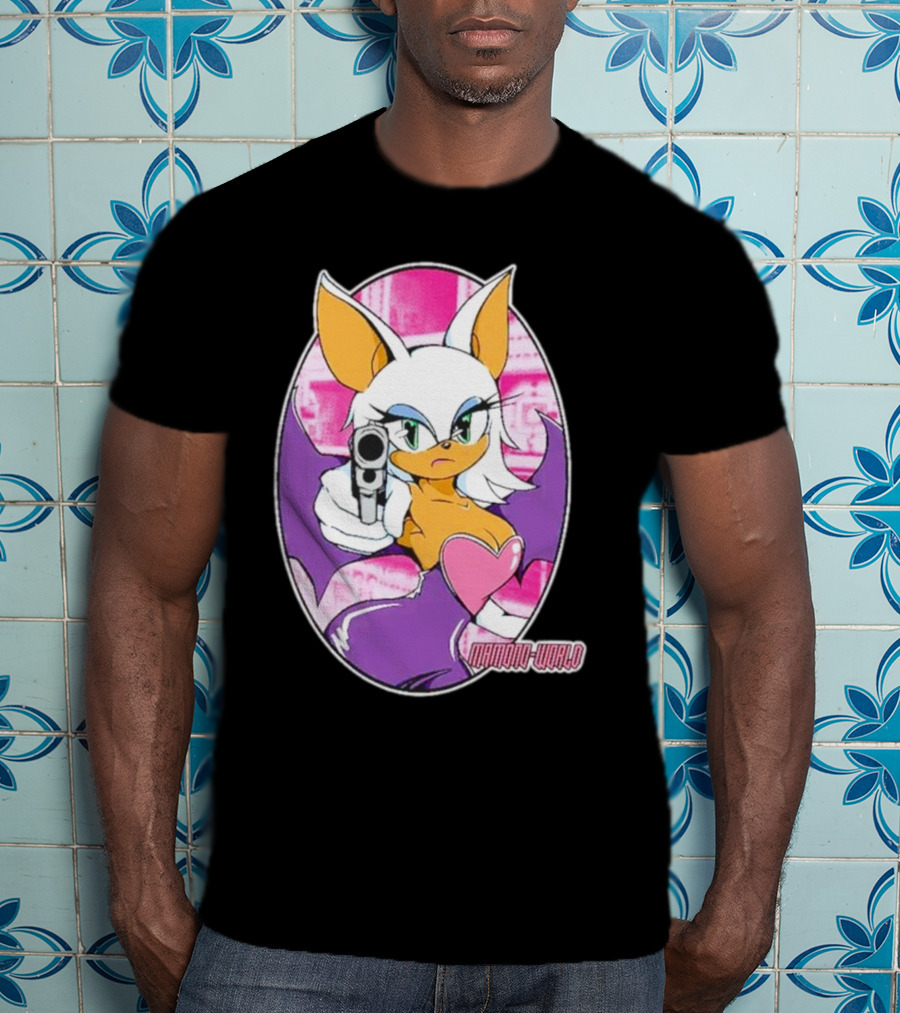 Mamono World Character With Gun And Heart T-Shirt