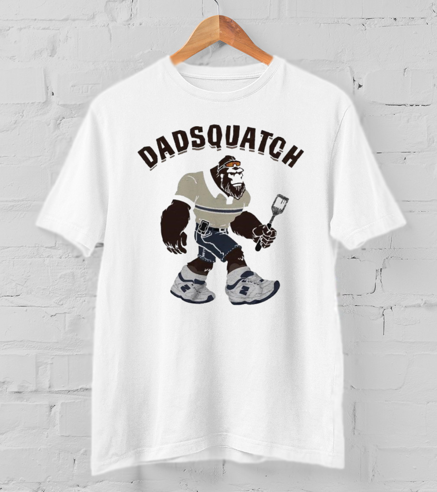 Dadsquatch Bigfoot Sasquatch Sporty Sneaker BBQ Spatula T-Shirt