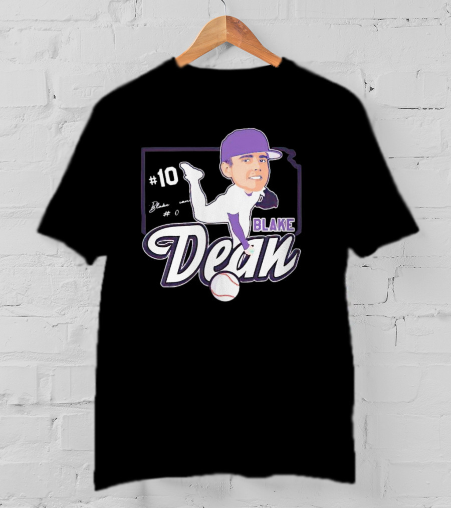 Blake Dean #10 Caricature Signature Baseball T-Shirt