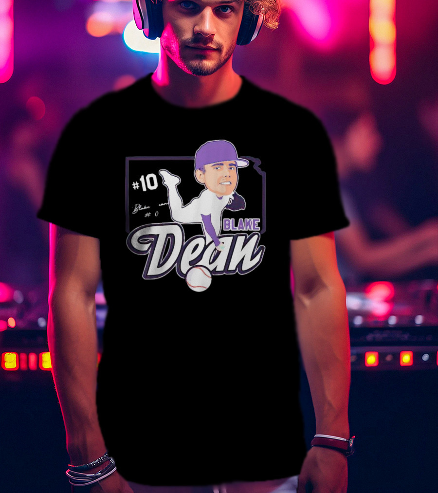 Blake Dean #10 Caricature Signature Baseball T-Shirt