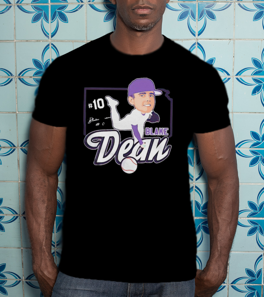 Blake Dean #10 Caricature Signature Baseball T-Shirt