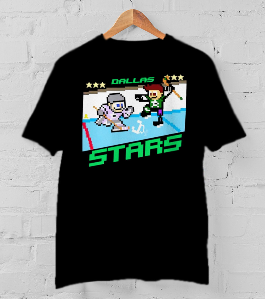 Dallas Stars Hockey Fights Cancer Pixel Art Jayden T-Shirt