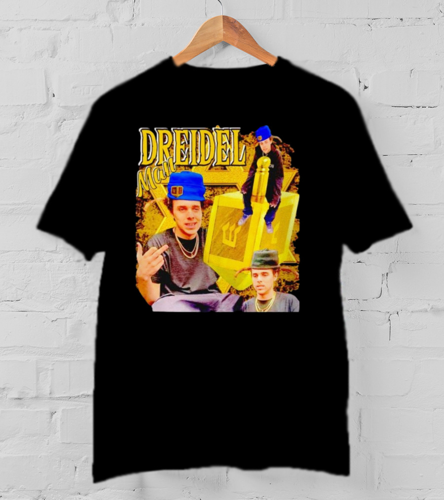 Dreidel Man Vintage Star Yellow Dreidel Hat T-Shirt