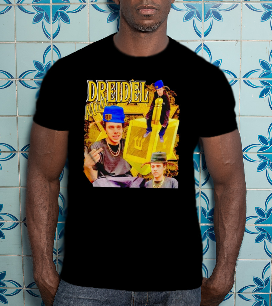 Dreidel Man Vintage Star Yellow Dreidel Hat T-Shirt