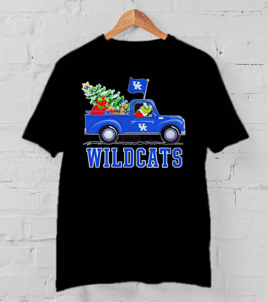 Grinch Driving Christmas Truck UK Wildcats T-Shirt