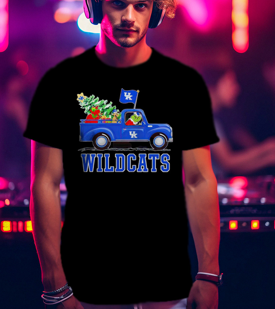 Grinch Driving Christmas Truck UK Wildcats T-Shirt