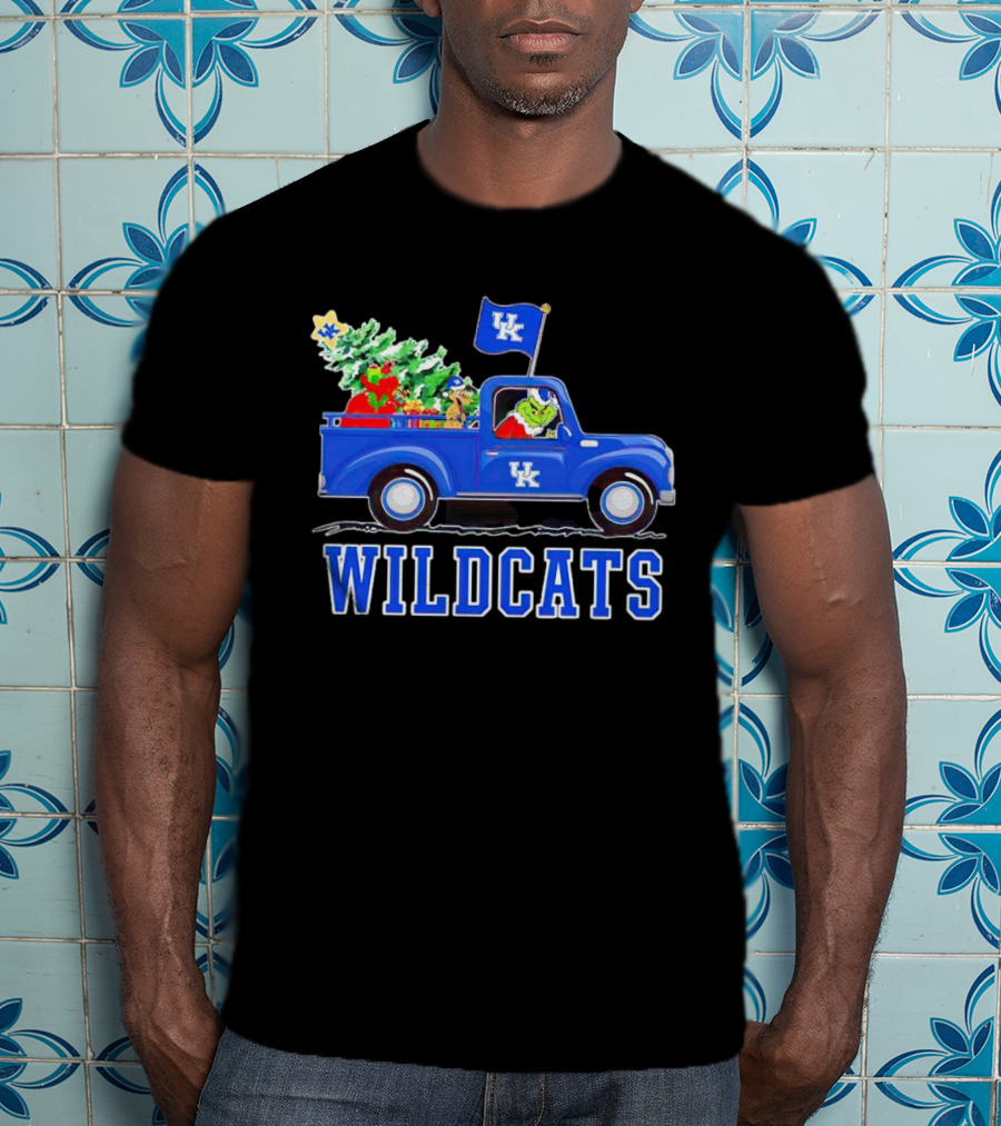 Grinch Driving Christmas Truck UK Wildcats T-Shirt